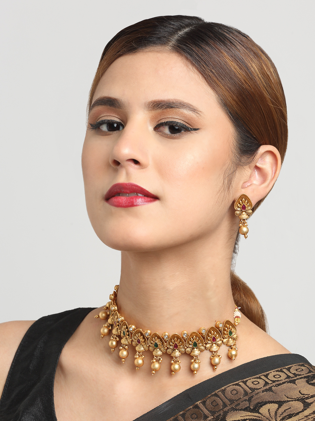 YouBella Jewellery Celebrity Inspired Gold Plated Necklace Jewellery Set for Girls and Women